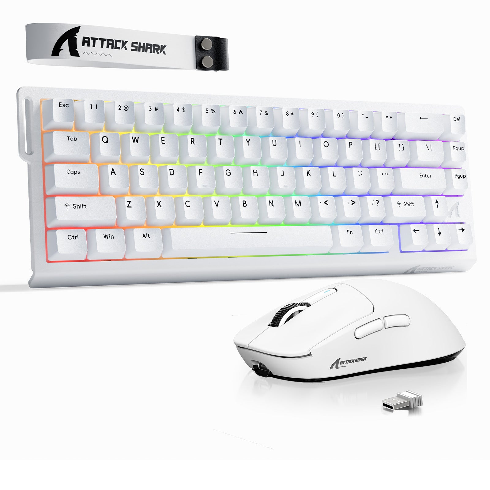 Paquete de teclado ATTACK SHARK X68HE Rapid Trigger + ratón inalámbrico para juegos X3