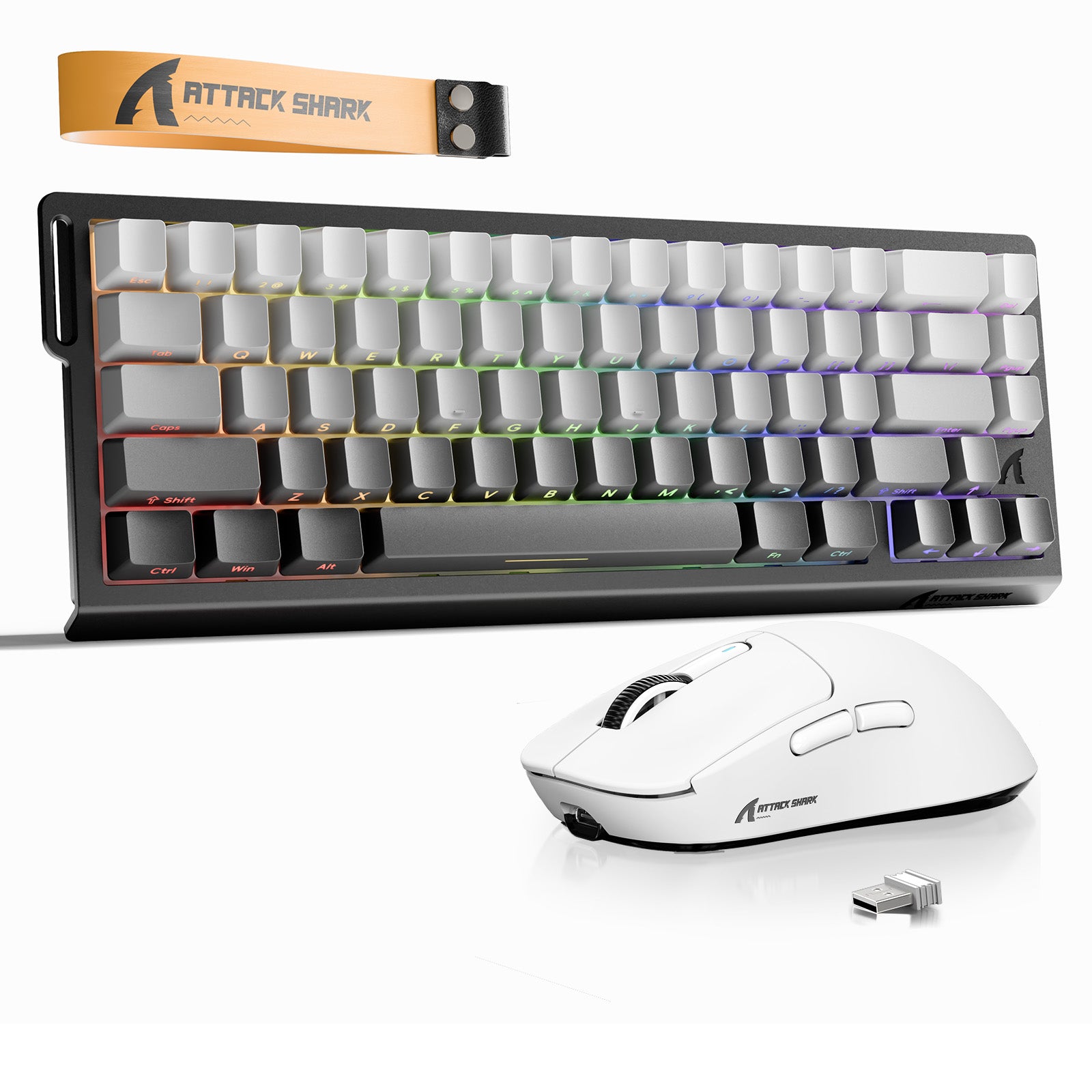 Paquete ATTACK SHARK X68HE Rapid Trigger Keyboard + ratón inalámbrico para juegos X3