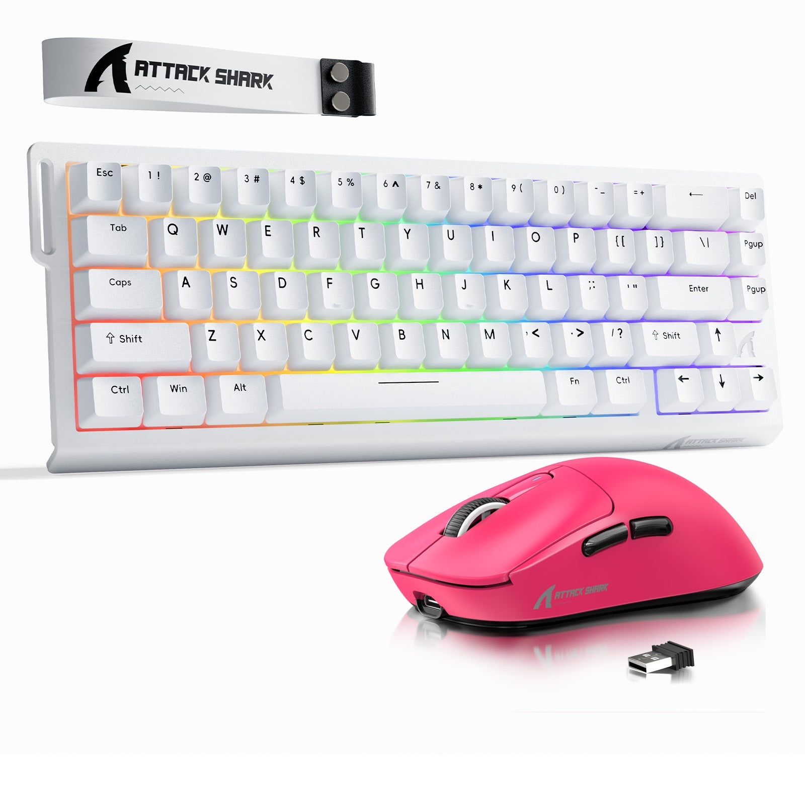 Paquete ATTACK SHARK X68HE Rapid Trigger Keyboard + ratón inalámbrico para juegos X3