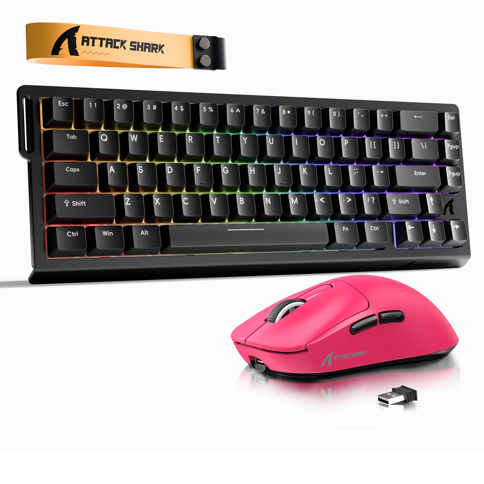 Paquete ATTACK SHARK X68HE Rapid Trigger Keyboard + ratón inalámbrico para juegos X3