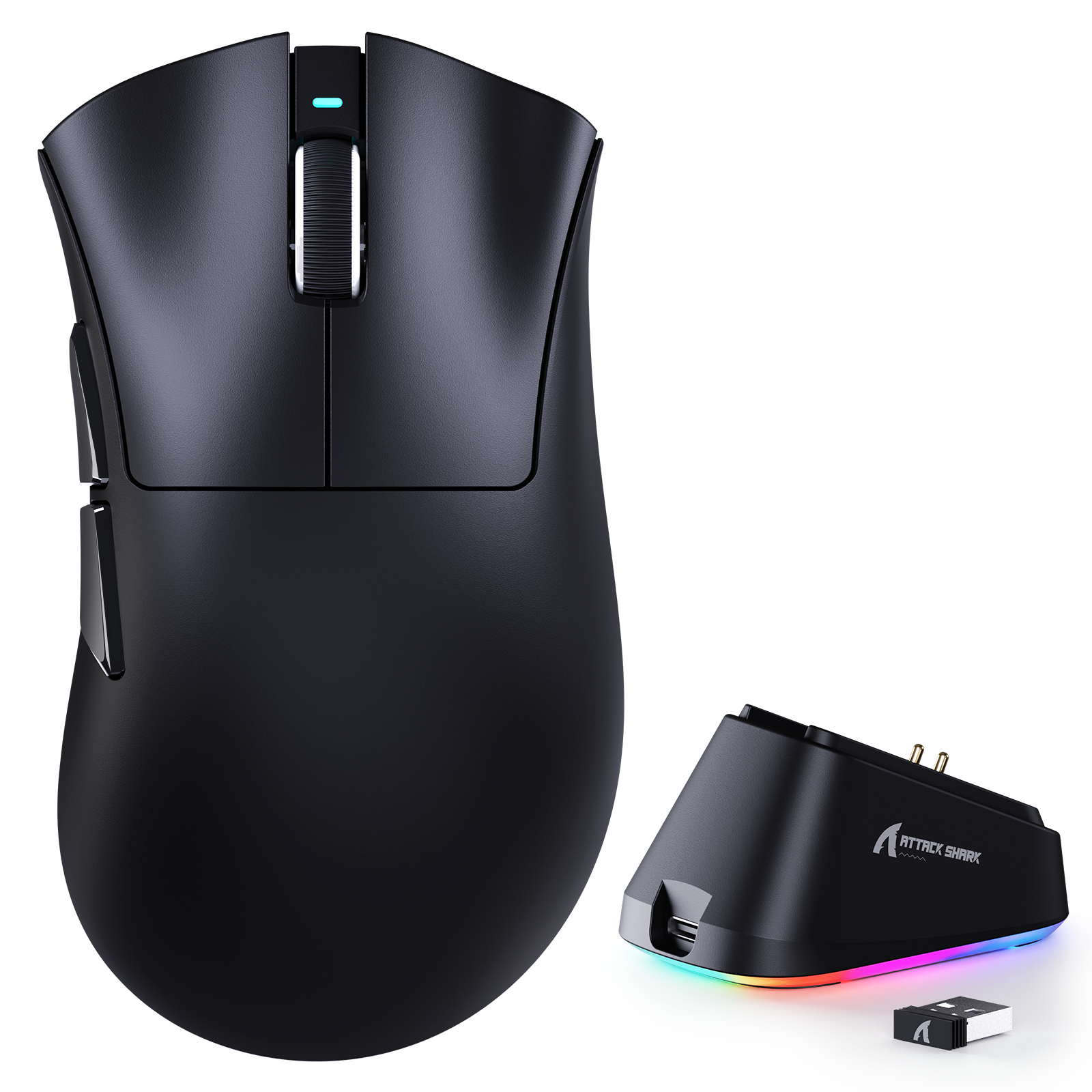 Ratón para juegos ATTACK SHARK V3PRO Ultra-Ligero Tri-Modal con base de carga