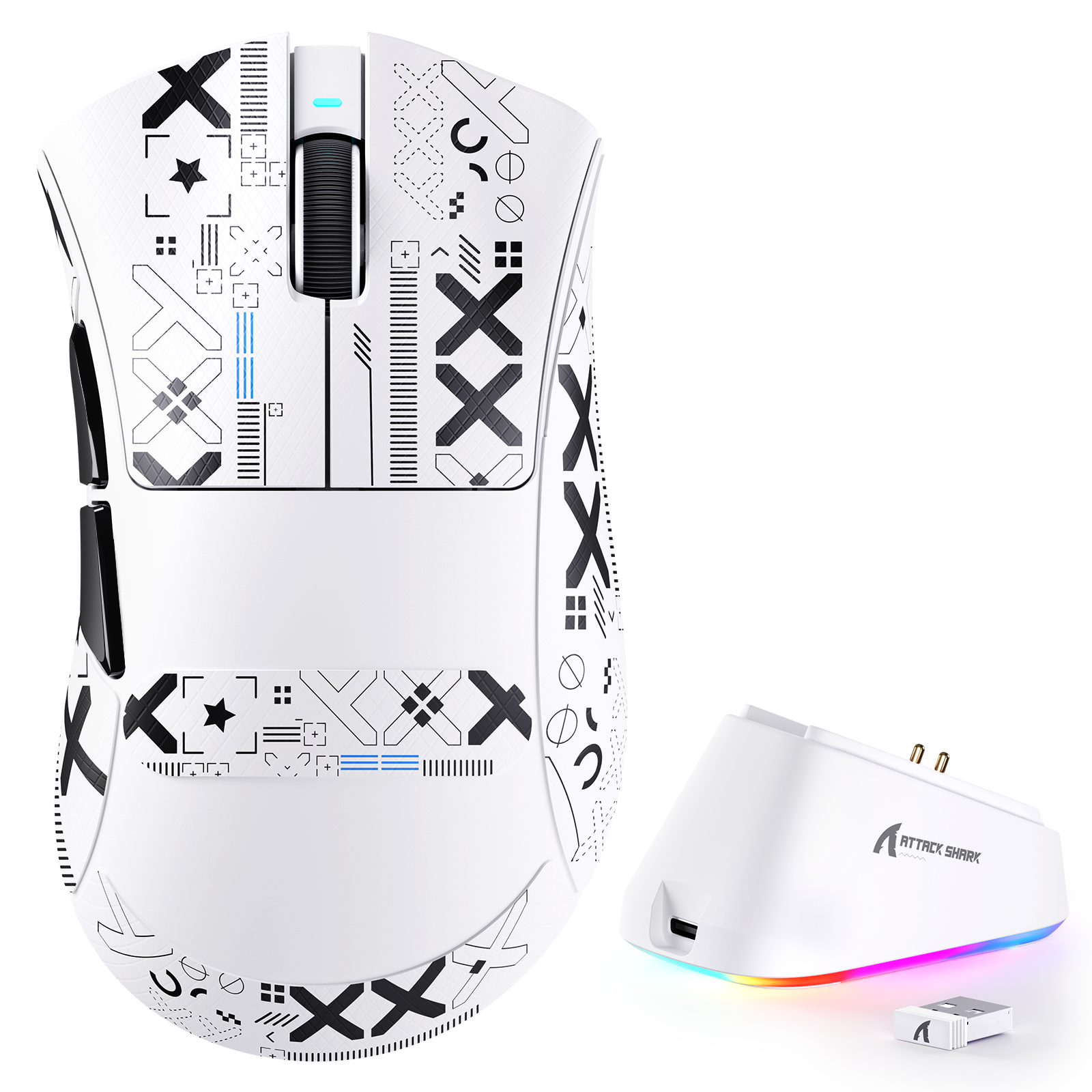 Ratón para juegos ATTACK SHARK V3PRO Ultra-Ligero Tri-Modal con base de carga