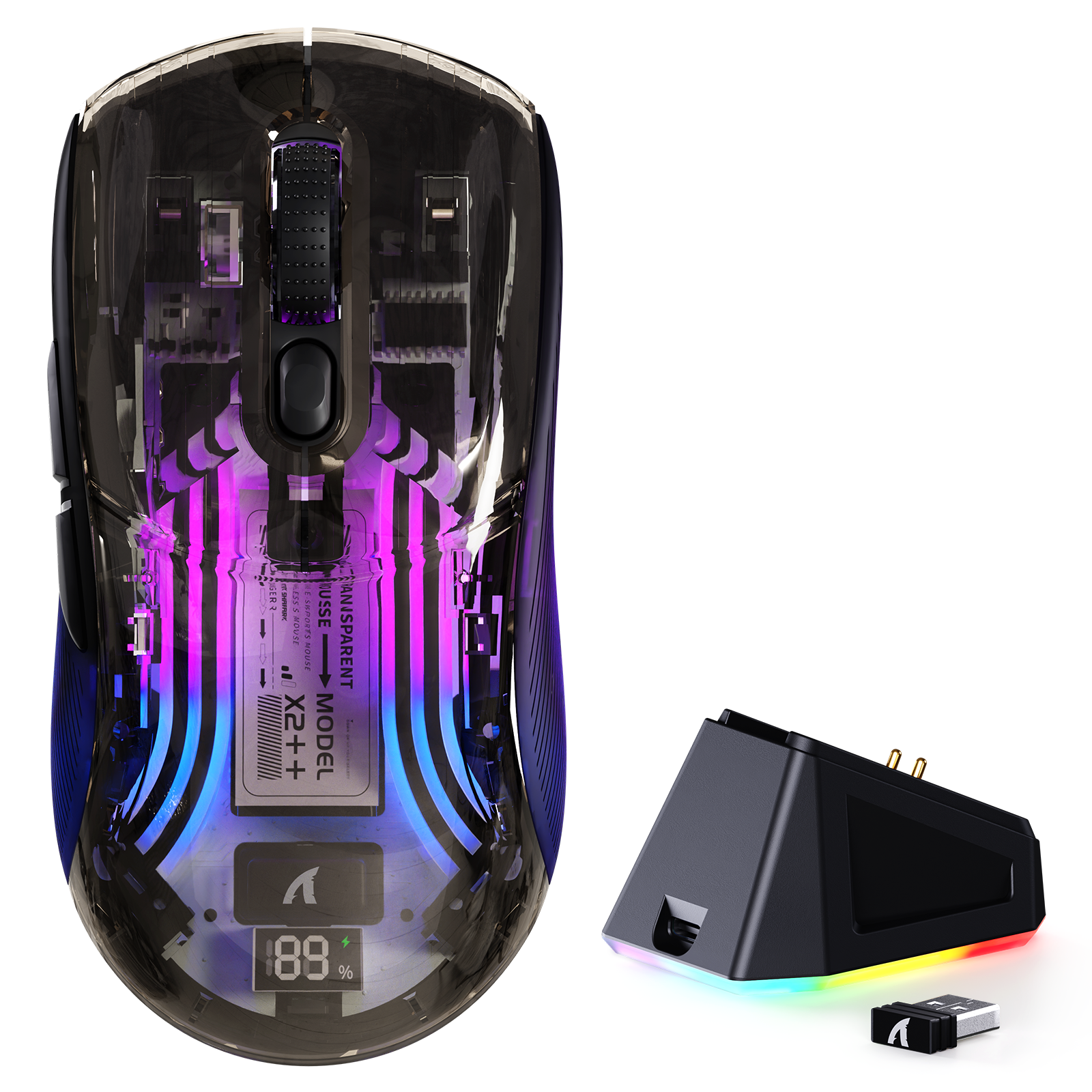 ATTACK SHARK X2PRO Ratón inalámbrico para juegos con base de carga