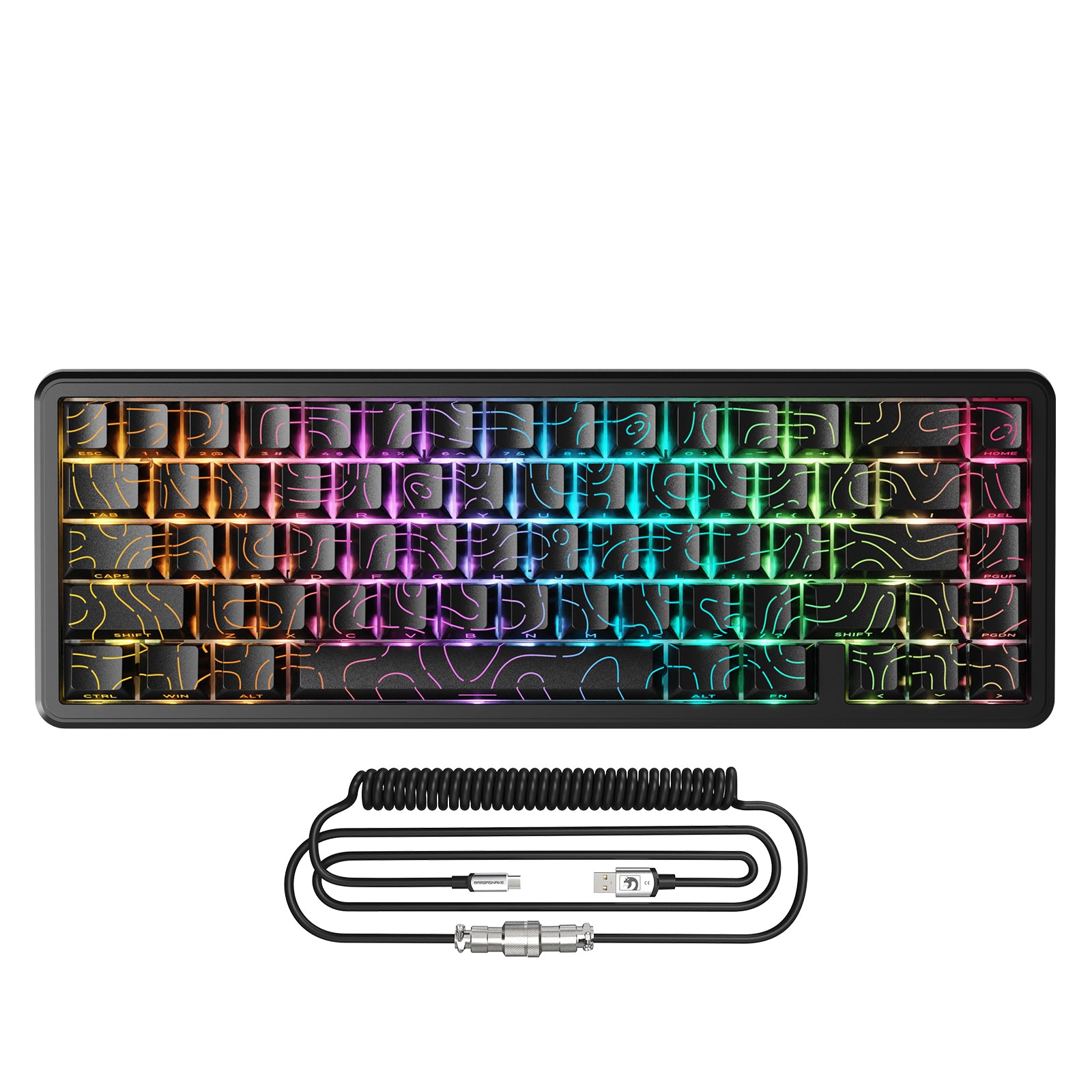 ATTACK SHARK X65 HE Teclado de Disparo Rápido con Interruptor Magnético con Cable Enrollado 8Khz
