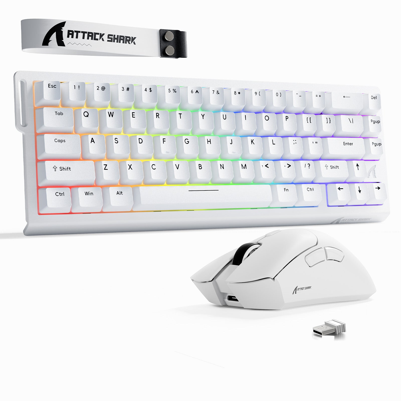 Paquete de teclado ATTACK SHARK X68HE Rapid Trigger + ratón inalámbrico para juegos R1