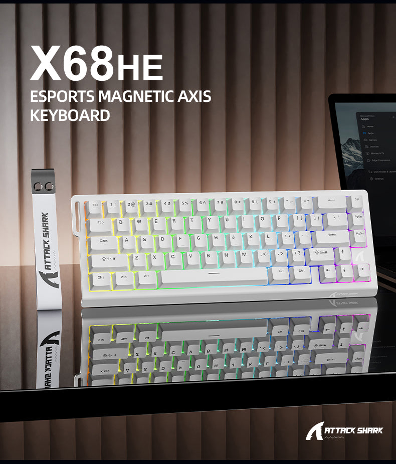 ATTACK SHARK X68 HE Teclado de Disparo Rápido con Interruptor Magnético con Cable Enrollado C01PRO