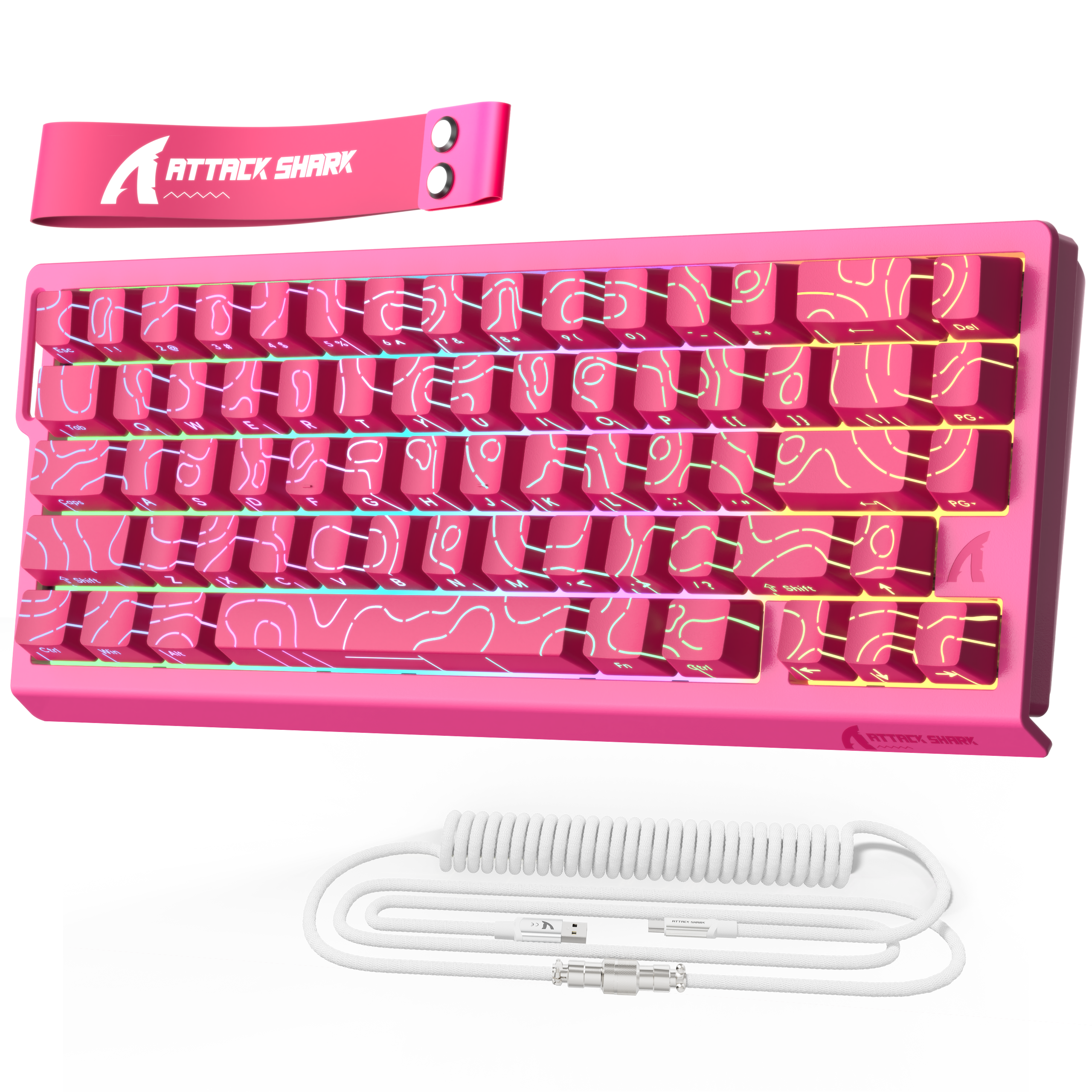 ATTACK SHARK X68 HE Teclado de Disparo Rápido con Interruptor Magnético con Cable Enrollado C01PRO